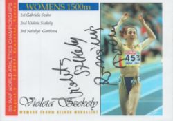 Athletics Violeta Szekely signed 8th IAAF world championship womens 1500m commerative envelope. Good