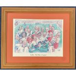 England Legends 23x19 inch mounted The Pride of England Griffin caricature print featuring some of