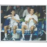 Tennis Tim Henman and Greg Rusedski signed 10x8 inch colour photo. Good condition. All autographs