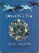 Brigadier Gerard at Diamond Day Ascot 22/7/72 race card programme. Good condition. Unsigned. In a