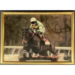 Horse Racing Tony McCoy signed 12x9 overall framed colour photo picturing the legendary jockey in