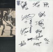Football England collection includes A4 sheet England U16s 2009/10 and Graham Taylor signed 6x4