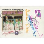 Olympics Germany multi signed Team Foil Fencing Seoul 88 gold medalists includes Anja Fichtel-