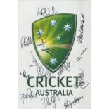 Cricket Australia multi signed 16x10 sheet includes 14 signatures. Good condition. All autographs