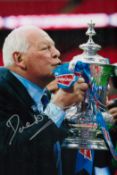 Football Dave Whelan signed 12x8 inch colour photo pictured with the FA Cup after Wigan Athletics