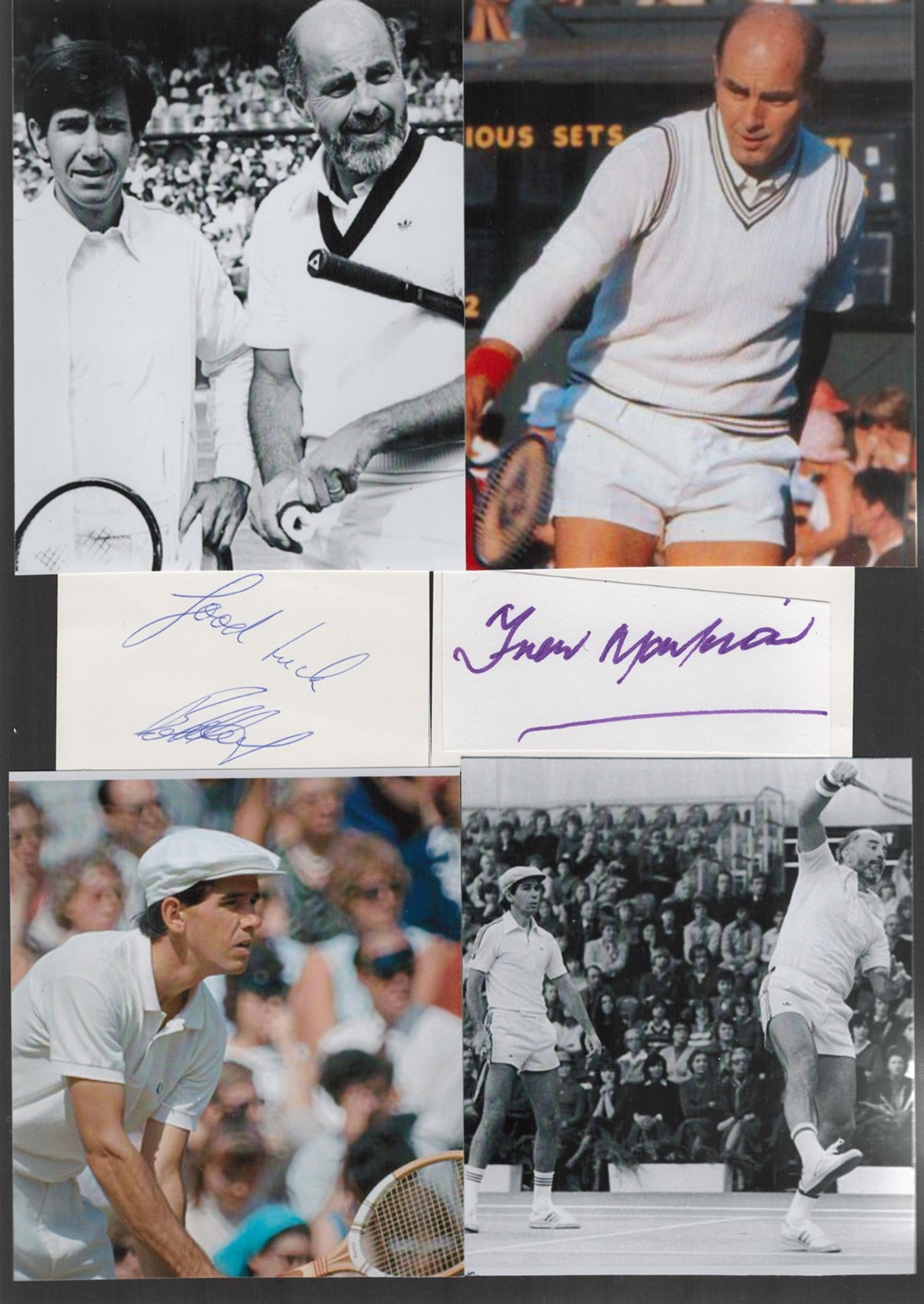 Tennis Bob Hewitt and Frew McMillan 12x8 signature piece includes two signed album pages and four