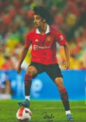 Football Zidane Iqbal signed Manchester United 12x8 inch colour photo. Good condition. All