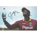 Cricket Jason Holder signed 12x8 inch colour photo pictured while captain of the West Indies One Day