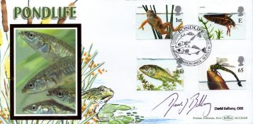 David Bellamy OBE Signed Pondlife FDC. 4 Stamps 1 postmark. Postmark 10 July 01. Good condition. All
