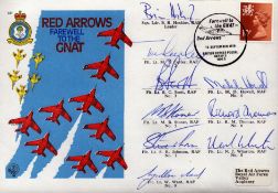 Red Arrows Farewell to The Gnat multi signed FDC by B R Hoskins, M T Curley, B C Scott, M D