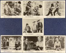 Collection of 7 Kid Rodelo 10x8 inch Film Black and White Lobby Photo Cards. Good condition. All