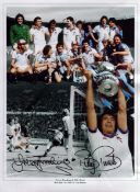Trevor Brooking and Billy Bonds Signed West Ham Utd Colourised Montage 16x12 inch Photo. Signed in