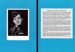 WW2. Flt Lt Denis N Robinson Battle of Britain signed 7 x 5-inch Black and White photo. Signed in