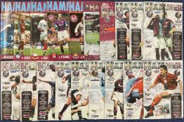 Football. West Ham Utd Matchday Programme Collection of 19 Programmes From 1998-99 Season. Good