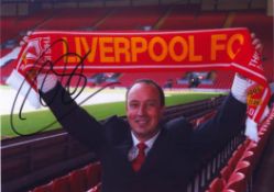 Rafa Benitez signed 7x5 colour Liverpool photo. Good condition. All autographs are genuine hand