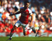 Pierre-Emerick Aubameyang signed Colour Photo Arsenal Football Player. Size 10 x 8 Inch. Good