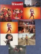 Collection of 10 Incredibles 1 and Incredibles 2 unsigned coloured pictures, varied sizes. Good