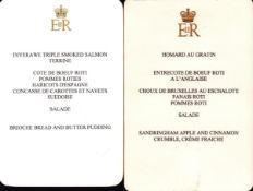 Pair of menu cards from Sandringham House. Good condition. All autographs are genuine hand signed