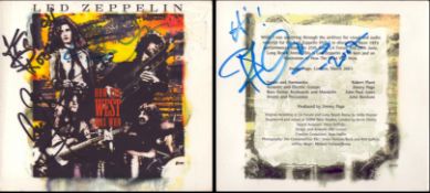 How The West Was Won live triple album signed by Robert Plant, Jimmy Plant, John Paul Jones and John