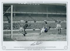 Bobby Smith scoring the second goal of his hat-trick signed 16x12 inch black and white print. Good