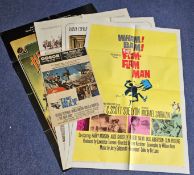 Collection of 5 Film posters, varied sizes (Wham Blam the Film Flam Man, How the West Was Won, The