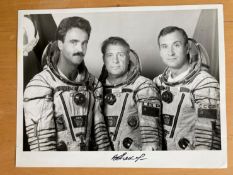 Soyuz TM6 Crew photo signed by cosmonaut Vladimir Lyakhov 8 x 6 inch b/w. From single vendor Space