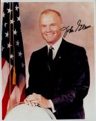 John Glenn signed 10x8inch colour official NASA business suit photo. From single vendor Space