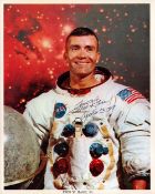 Fred Haise signed 10x8 inch original NASA colour photo pictured in Space suit inscribed Fred Haise