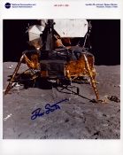 David R. Scott signed NASA original 10x8 inch colour photo picturing the Lunar Module on the moon.