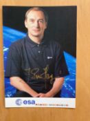ESA Astronaut Jean Pierre Haignere signed 6 x 4 inch colour portrait promo photocard. From single
