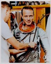 Scott Carpenter signed 10x8inch colour photo in spacesuit. From single vendor Space Astronaut