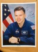 NASA Astronaut Jim Kelly signed 10 x 8 inch colour NASA litho photo to Derek. STS102. From single