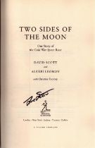 David Scott signed hardback book titled Two sides of the Moon 415 pages signature on the inside