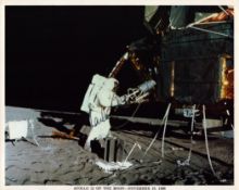 Charles Conrad Jr signed 10x8 inch NASA Apollo 12 On The Moon original colour photo. From single