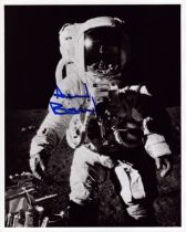 Alan Bean signed 10x8 inch black and white photo pictured during the APOLLO XII mission. From single