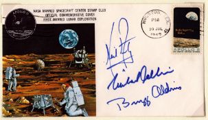 Neil Armstrong, Michael Collins and Buzz Aldrin signed Apollo XI First Manned Lunar Landing Type 1