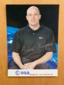ESA Astronaut Andre Kuipers signed 6 x 4 inch colour portrait promo photocard. From single vendor