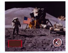 NASA Flown the Moon Voice/Data tape from Apollo 15 displayed on 10x8 colour moon photo housed in