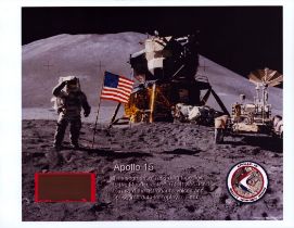 NASA Flown the Moon Voice/Data tape from Apollo 15 displayed on 10x8 colour moon photo housed in