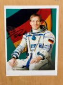 German Astronaut Klaus D Flade signed 6 x 4 inch colour space suit photo. From single vendor Space