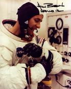 Alan Bean signed 10x8 inch colour photo pictured in space suit during Apollo XII mission. From