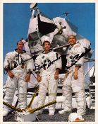 Charles Conrad Jr, Richard F Gordon and Alan L Bean signed Apollo XII 10x8 original NASA photo