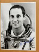Austrian Astronaut Franz Viehbock signed 8 x 6 inch b/w space suit photo. From single vendor Space
