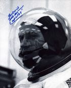 Frank Borman signed 10x8 inch black and white photo pictured in space helmet. From single vendor
