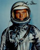John Glenn signed 10x8inch colour spacesuit photo. From single vendor Space Astronaut collection