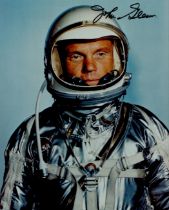 John Glenn signed 10x8inch colour spacesuit photo. From single vendor Space Astronaut collection
