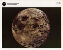 NASA multi signed Apollo Astronaut 10x8 inch original colour photo includes 12 signatures Charles