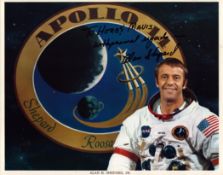 Alan Shepard JR signed Apollo 14 NASA original 10x8 inch colour photo dedicated inscribed To Herb