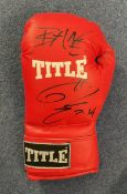 Tom Hardy signed Lonsdale boxing glove inscribed Bane. Good condition. All autographs are genuine