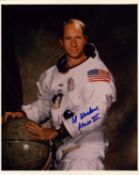 Space Apollo Astronaut Al Worden signed NASA original 10x8 inch colour photo pictured in space